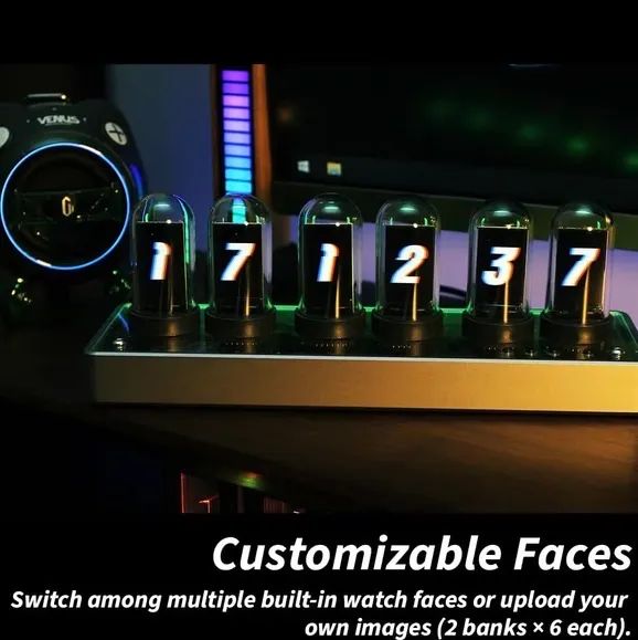 Relógio Eletrônico com Simulação de Tubo Nixie - 5V - USB - Semi Novo na Caixa - Foto 4