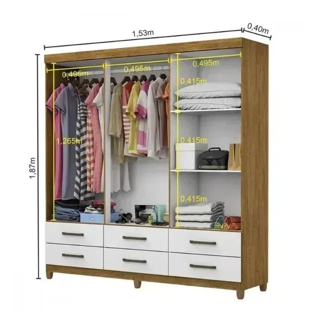 Roupeiro maia com 6 portas - Foto 2