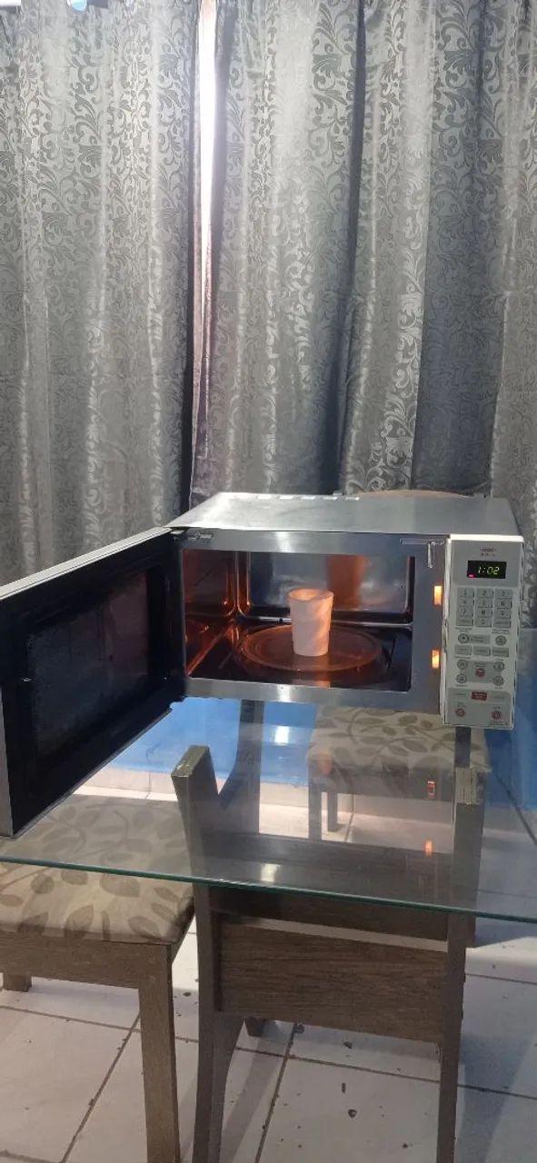 Microondas inox, Brastemp 31 litros 