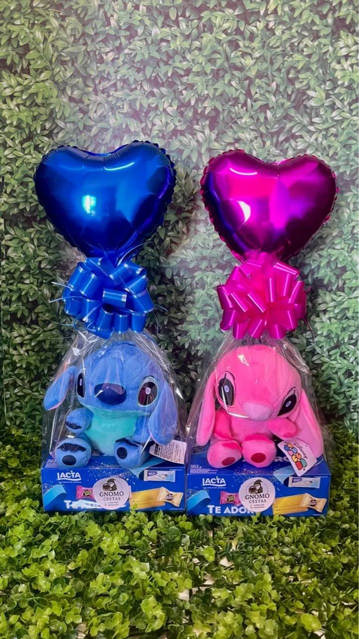 Pelúcia Stitch Angel com caixa de bombom 