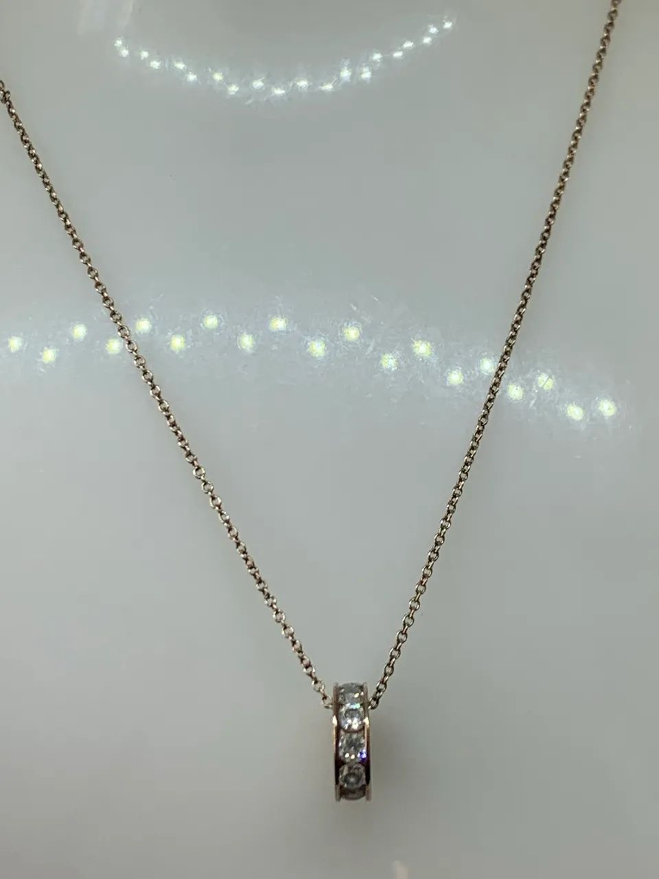 colar de prata 925 com pingente com pedras - Foto 2