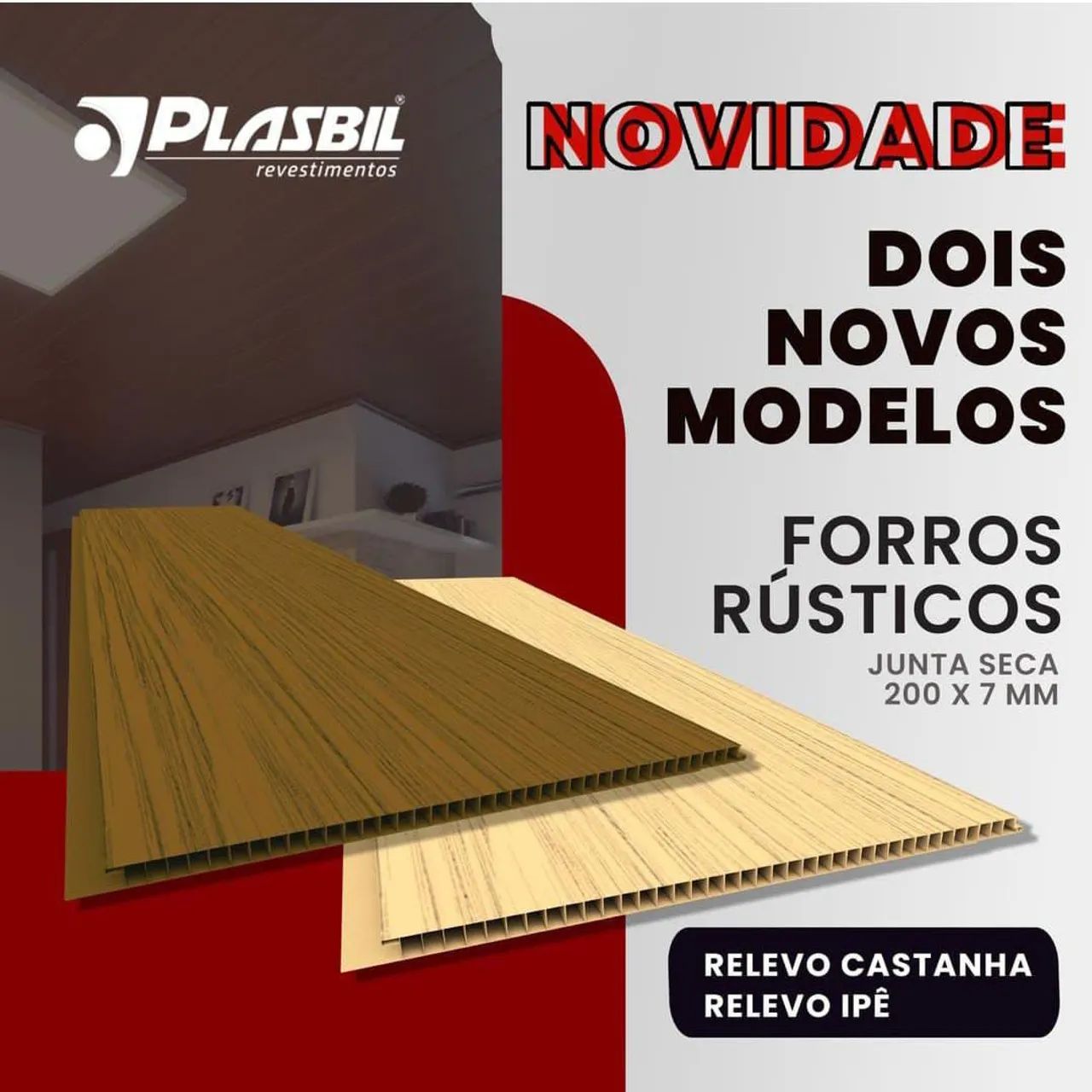 Forro PVC Junta Seca Rústico Texturizado