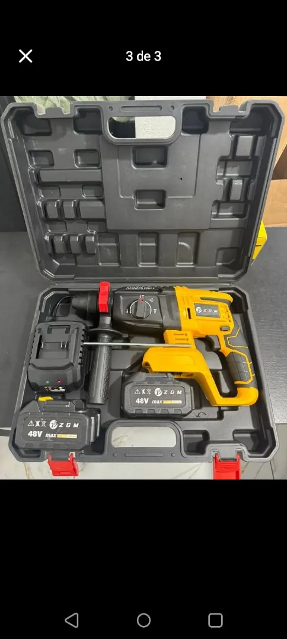 Furadeira/Parafusadeira ZGM 48V com Acessórios