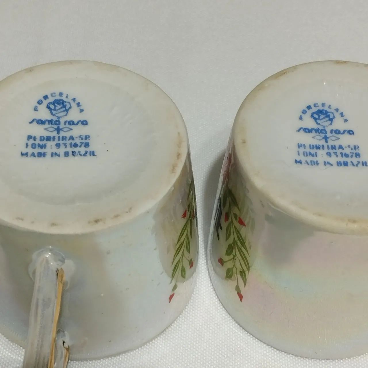 Par de xícaras de chá Românticas porcelana SANTA ROSA - Foto 3