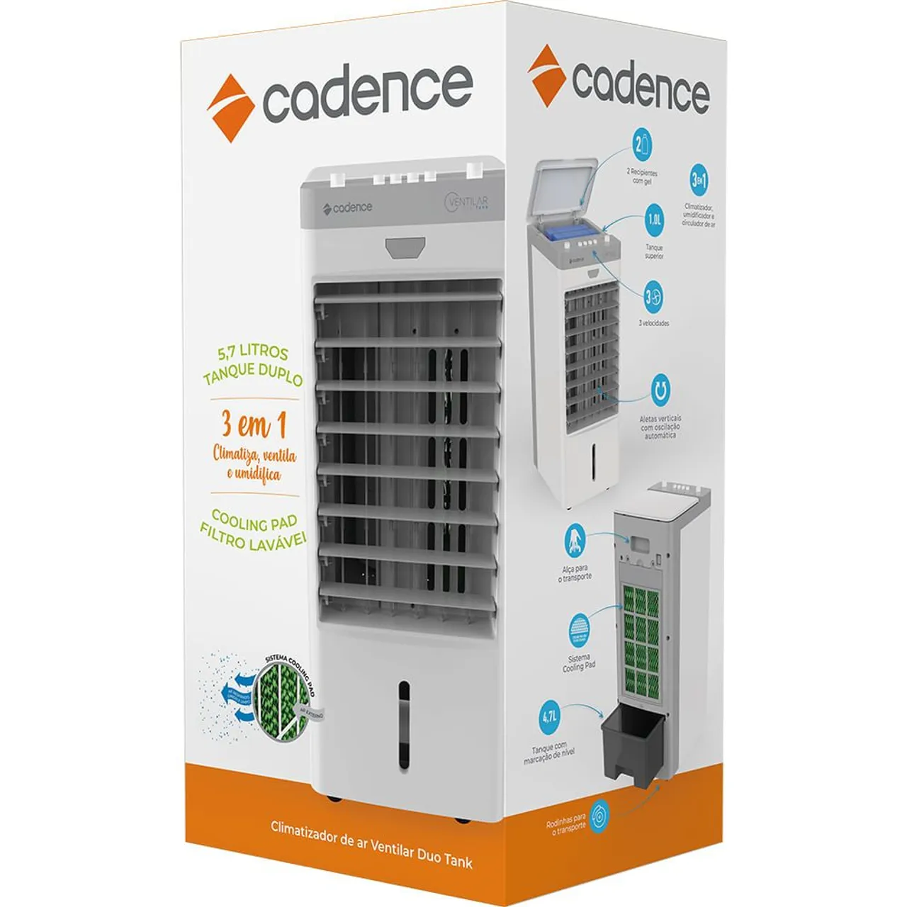 Climatizador de Ar Ventilar Duo Tank Cadence