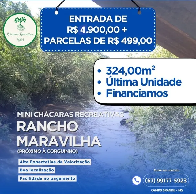 Pesqueiro Rancho Maravilha 4.900+parcelas 499 - Corguinho/MS