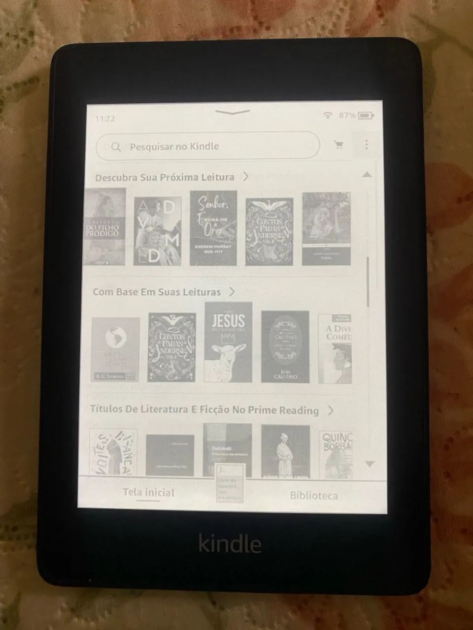 Kindle paperwhite 10 geração (tela esbranquiçada)