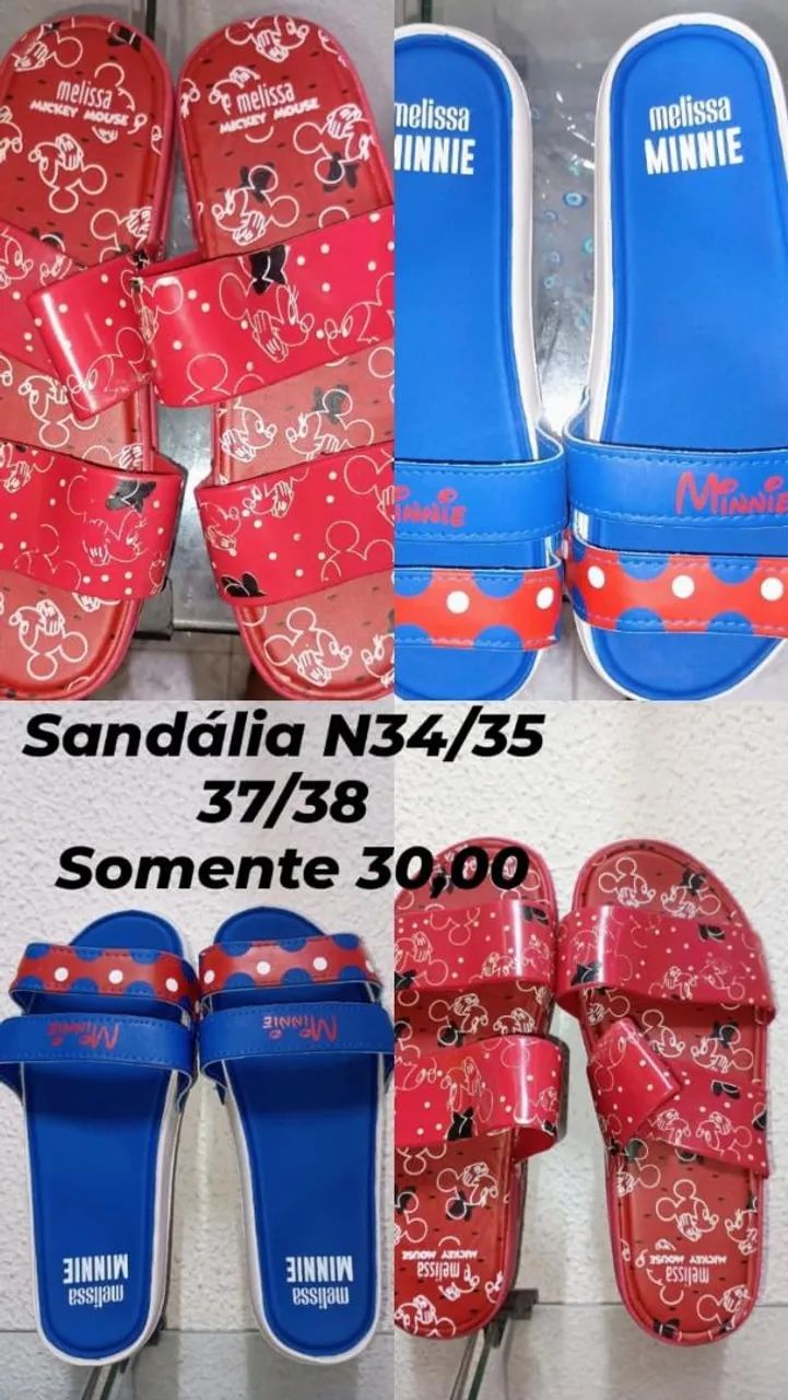 Sandália Melissa Minnie Azul e Vermelha  - Foto 5