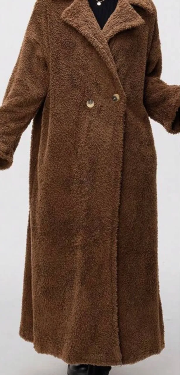 Sobretudo Teddy Bear Marrom Elegante