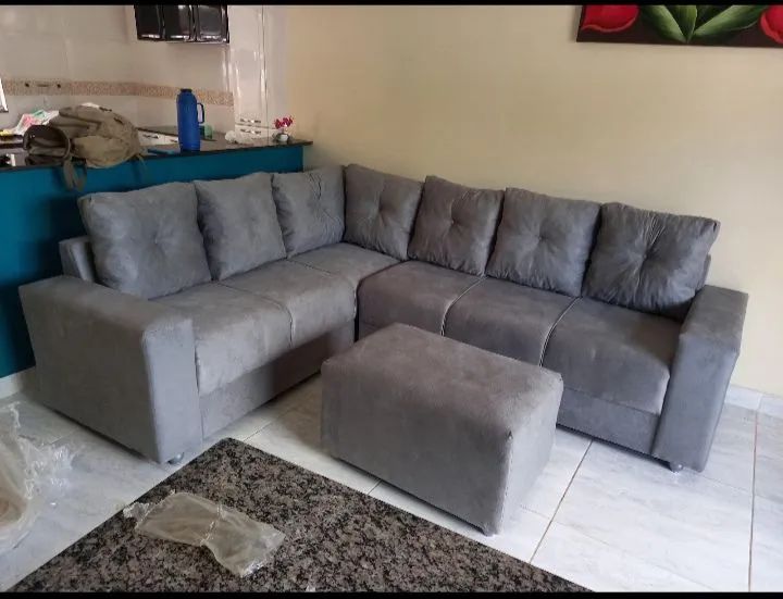 Sofá de Canto Cinza novo-6 lugares direto da fábrica entregamos em casa parcelalamos 