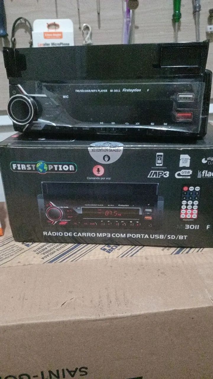 Som automotivo Firstoption M-3011 com Suporte para celular  - Foto 2