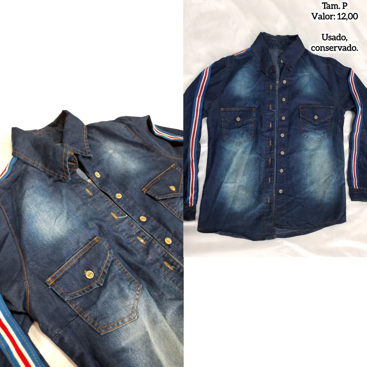 Camisa jeans feminina P