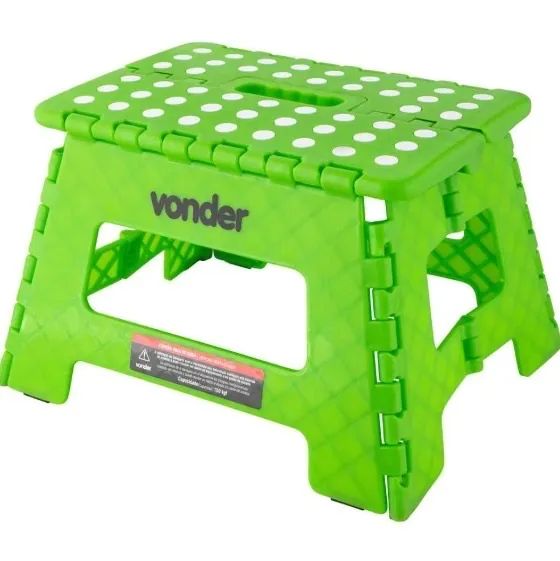 Banco dobrável de plástico verde Vonder