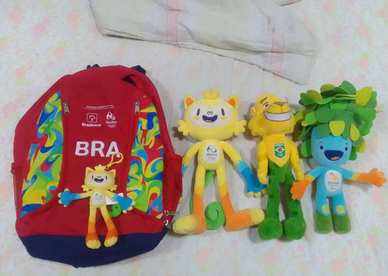 Pelúcias - Chaveiros Olimpíadas  Rio 2016.