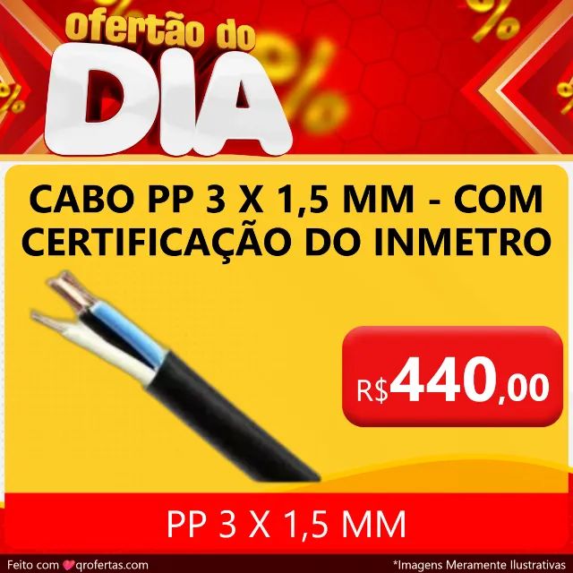 CABO 3 VIAS POR 1,5 MM PP - CABO PP 3 X 1,5 MM ANTI CHAMAS  - Foto 6