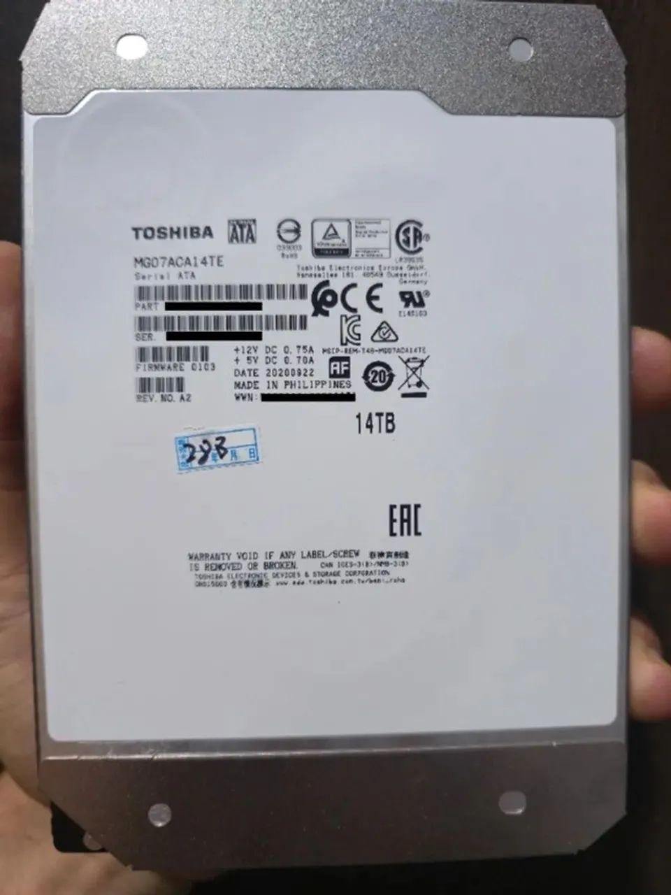 HD 14TB Toshiba Sata 7200RPM Enterprise - MG07ACA14TE
