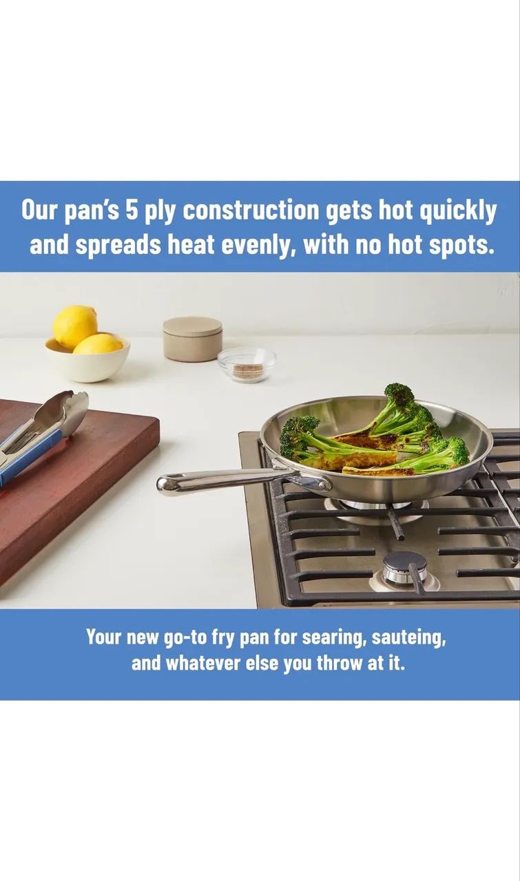 Misen 5-Ply Stainless Steel 12" Frying Pan - Foto 3