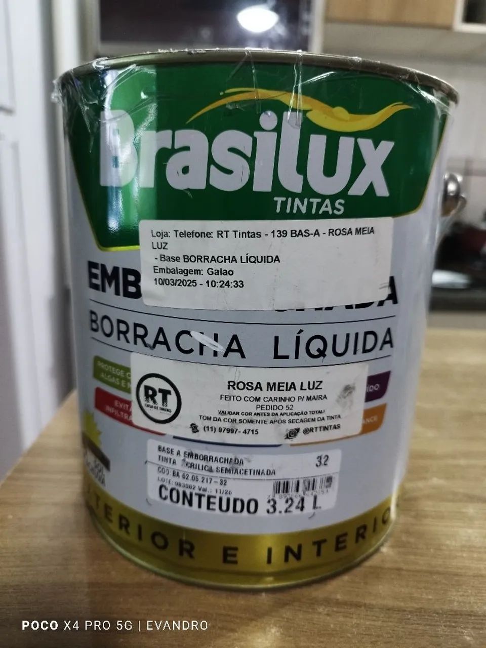 Lata de tinta 3.2L rosa meia luz  - Foto 2