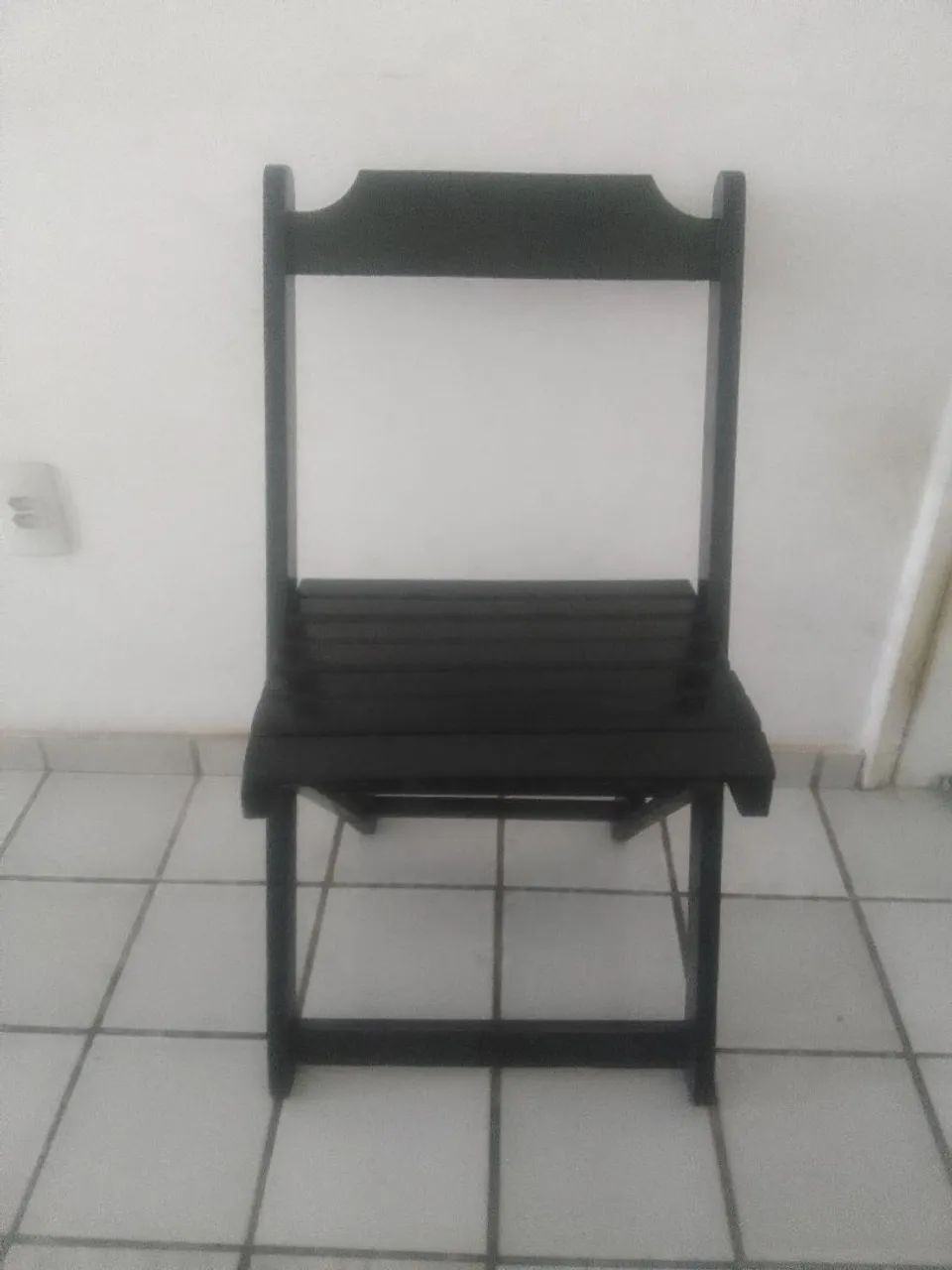 Cadeira Dobrável Preta Bar e Restaurante