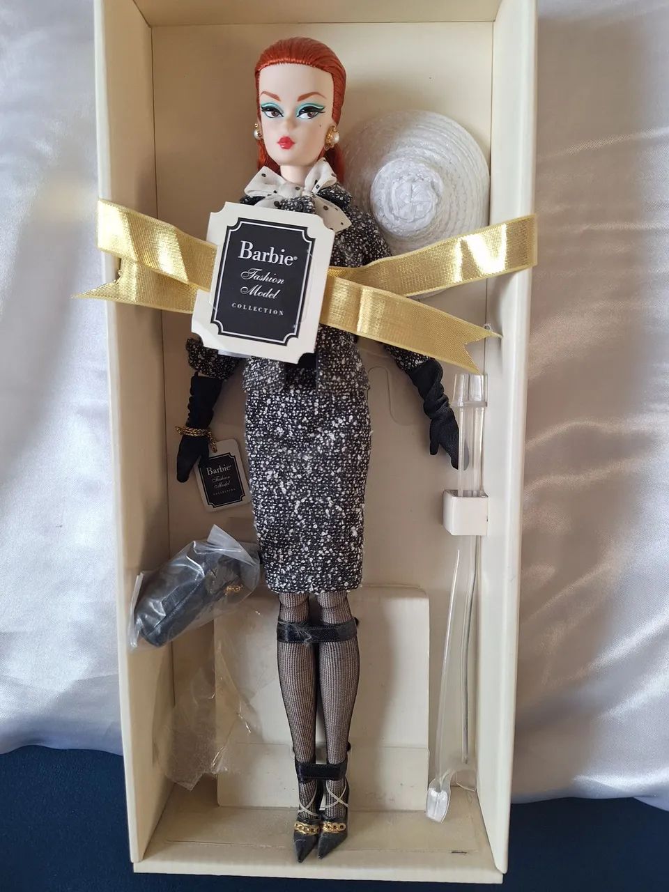 Barbie Fashion Model Collection Black White Tweed Suit