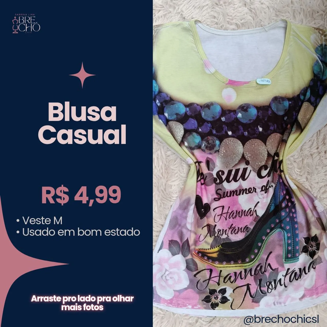 Blusa Casual Hannah Montana