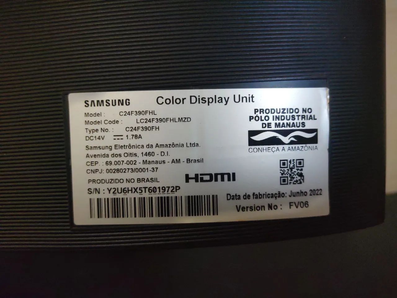 Monitor Samsung Curvo 24 polegadas Full HD 72hz - Modelo C24F390, ótimo estado! - Foto 4