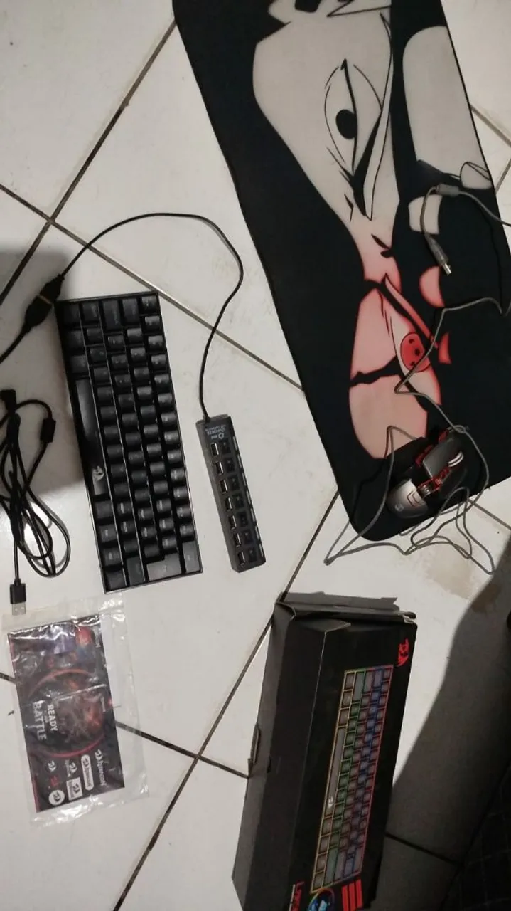 Kit Gamer Completo com Teclado, Mouse, Hub USB e Mousepad