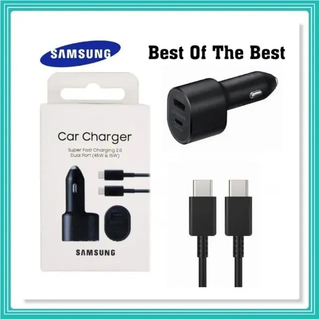 Samsung Total 60w Carregador Veicular (45W Porta Usb Tipo C + 15W Usb + Cabo 1M