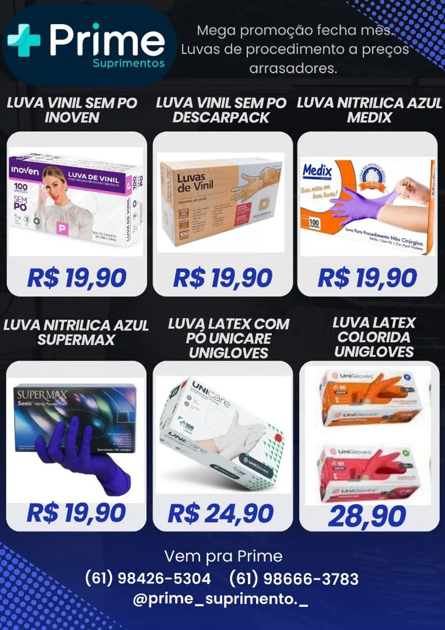 Luvas Procedimento latex nitrilica vinil - Mega Promoção - Foto 5