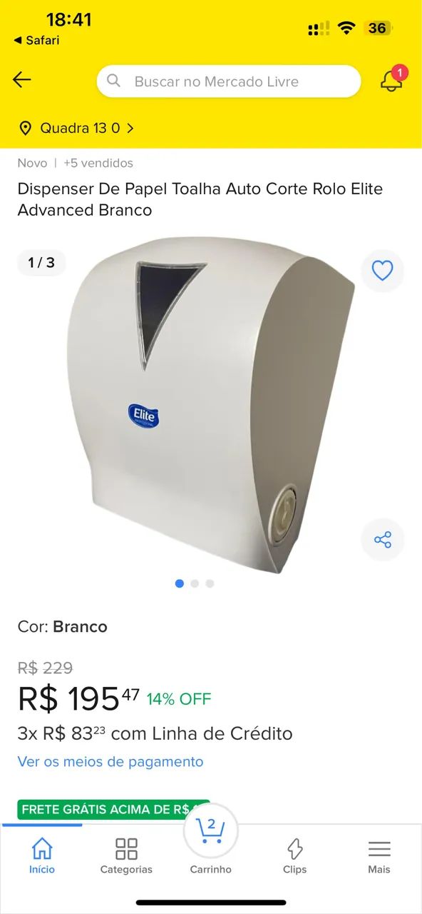 Dispenser de papel toalha Elite professional 