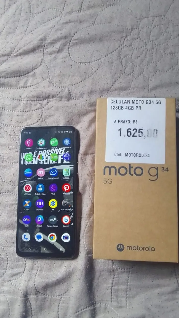 Vendo ou troco moto g34 5g por iPhone
