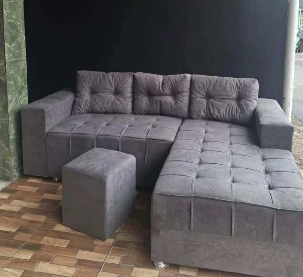 Sofás chaise com puff  - Foto 5