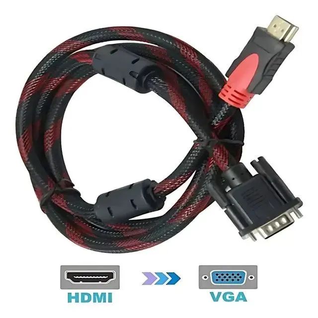 Cabo HDMI para VGA - 3 metros - conversor audio video  - Novo - Foto 2