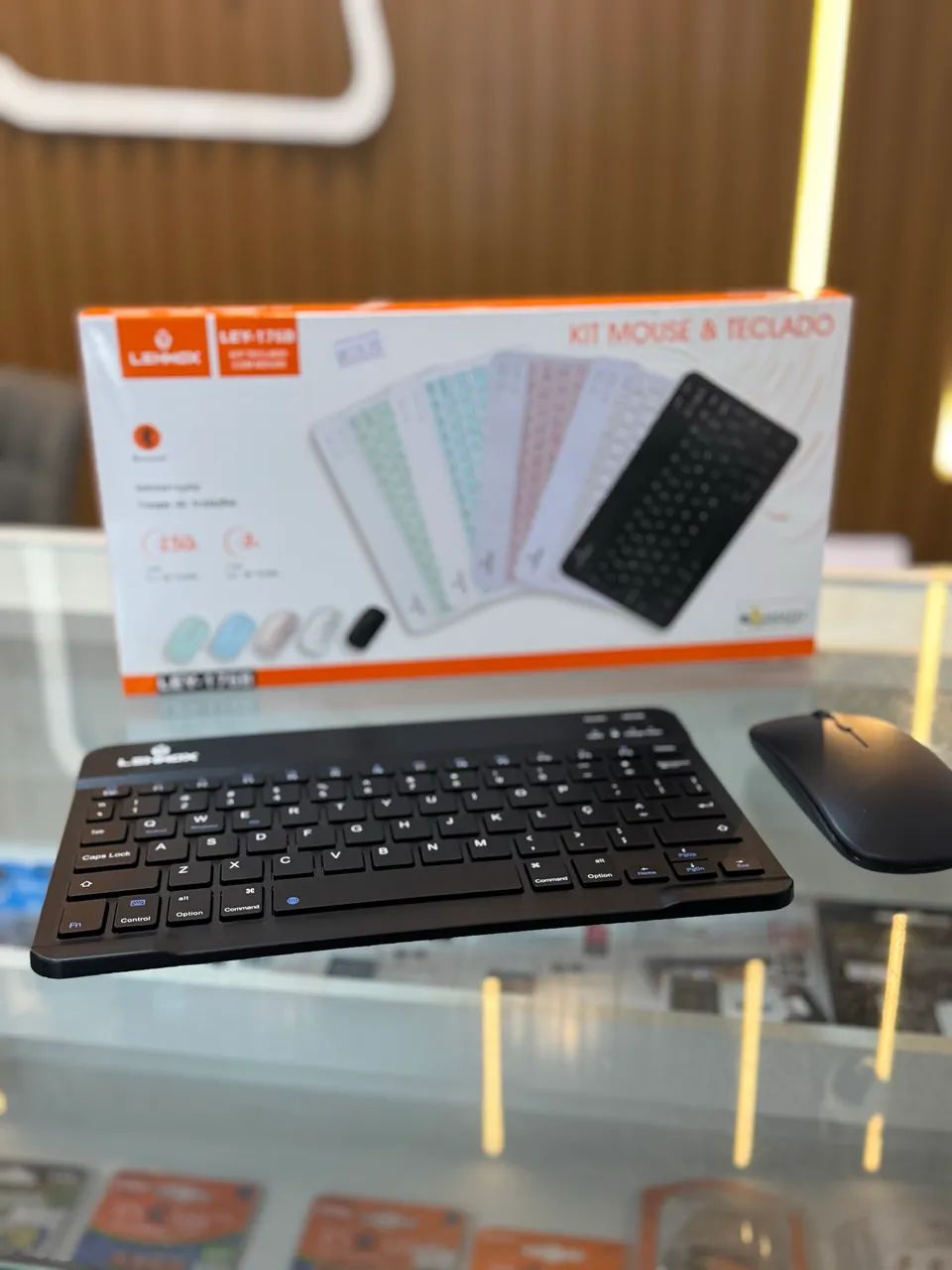 Kit Teclado e Mouse Bluetooth Preto / Branco