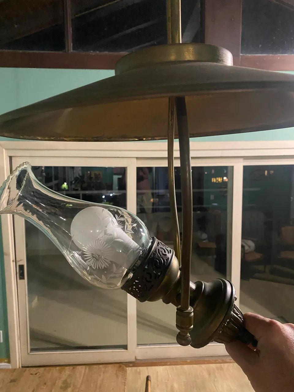 Luminária Pendente Antiga em Latão - Estilo Lampião Clássico Europeu - Foto 4