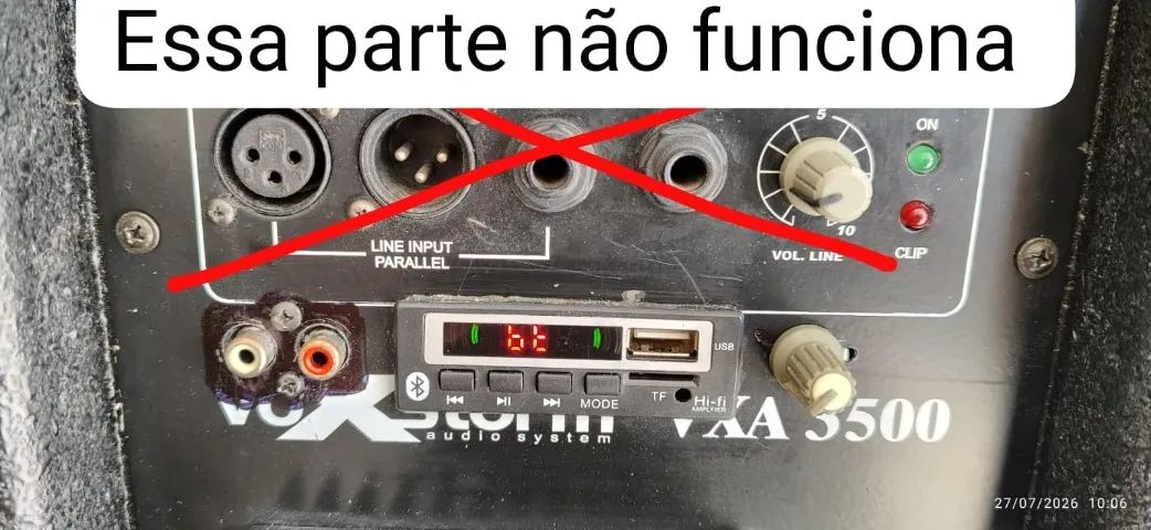 Caixa ATIVA VOXSTROM VXA3500, com Bluetooth . parte do microfone nao funciona - Foto 5