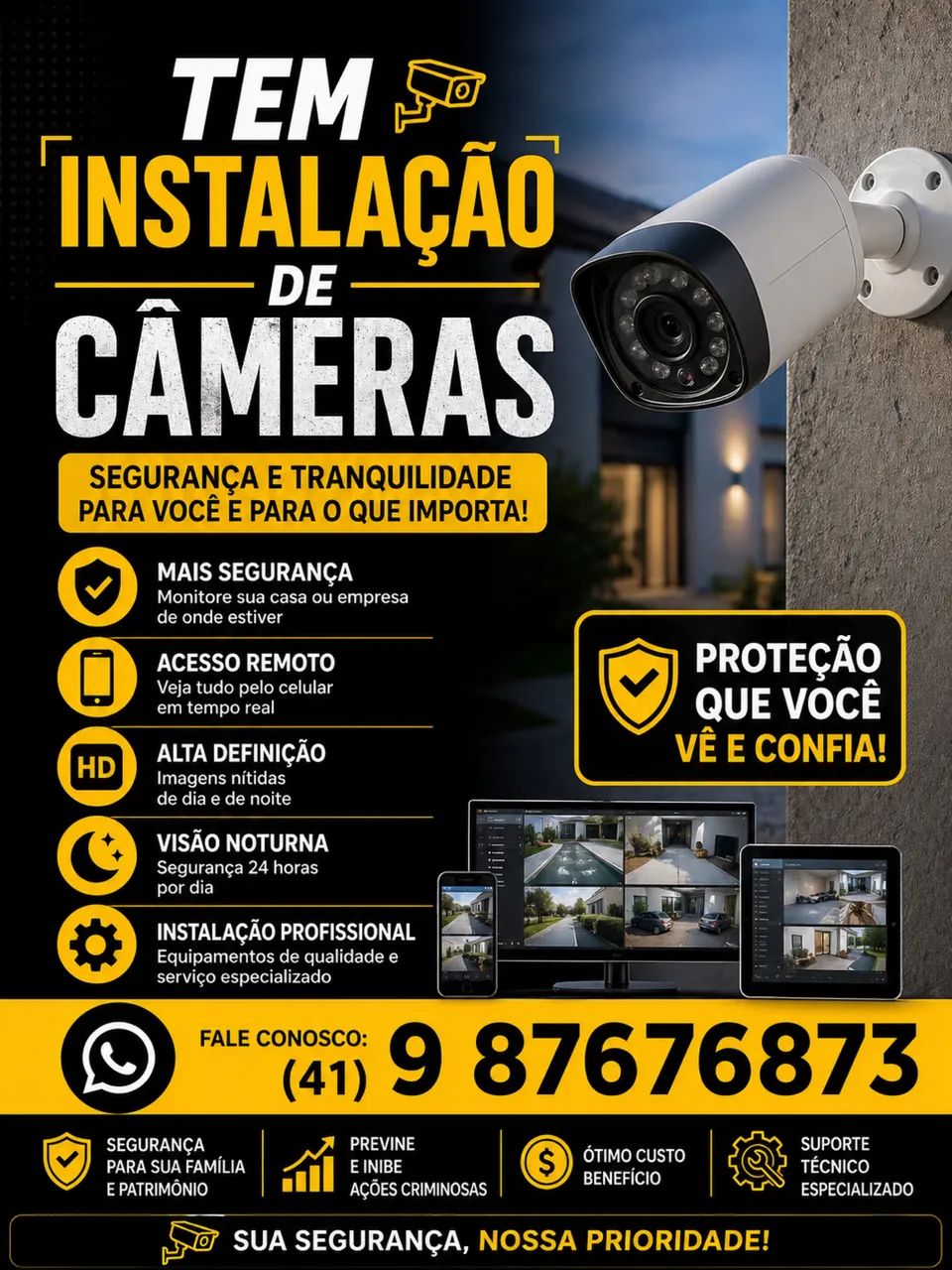 Câmeras/Cerca elétrica 