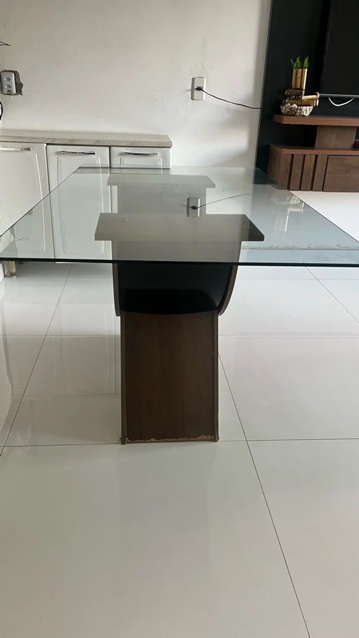Mesa de vidro com 6 cadeiras  - Foto 3