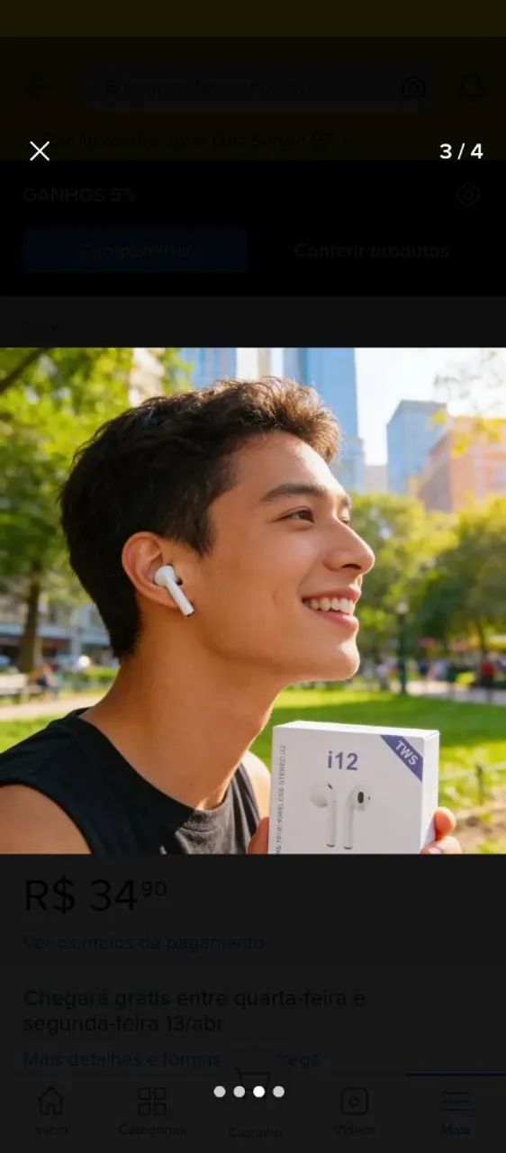 Fones De Ouvido Genéricos TWS - 1 Par  - Foto 3