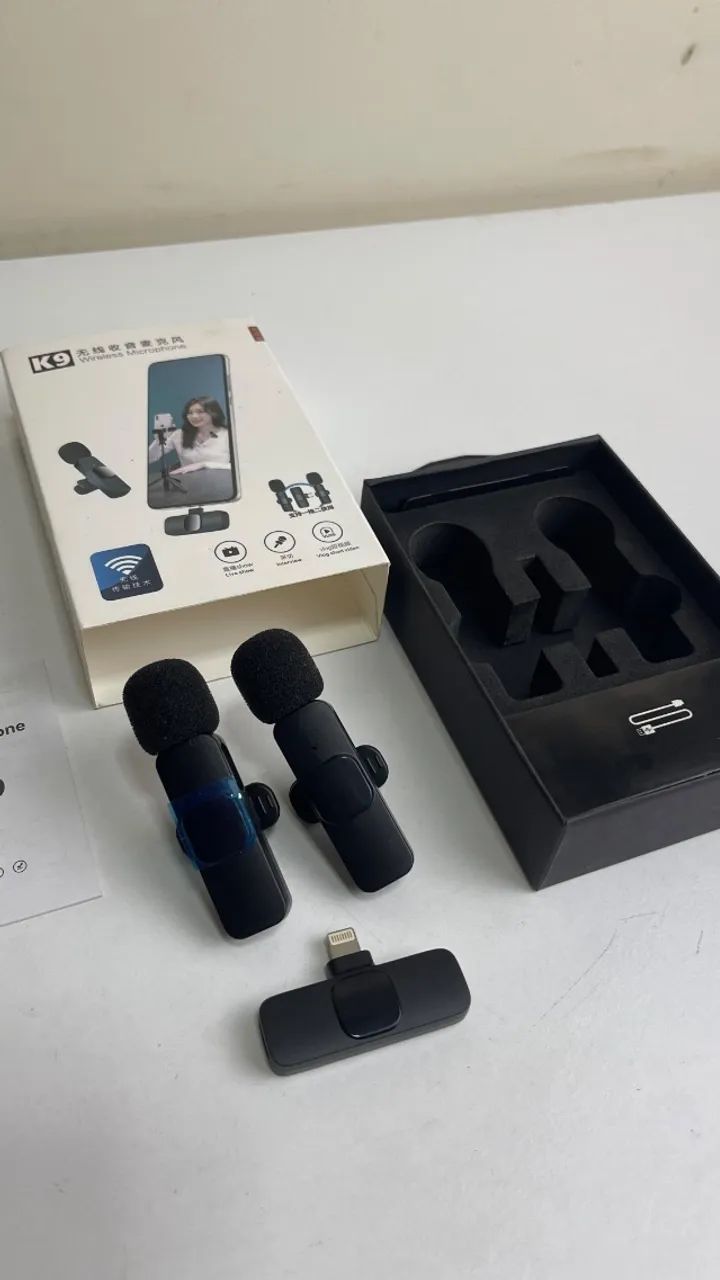 MICROFONE DE LAPELA SEM FIO K9 WIRELESS ? PARA iPHONE