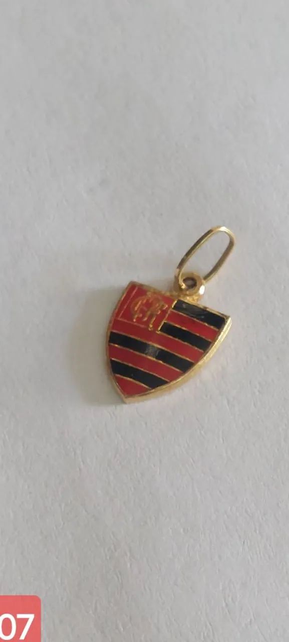 Pendente ouro emblema do flamengo  - Foto 4