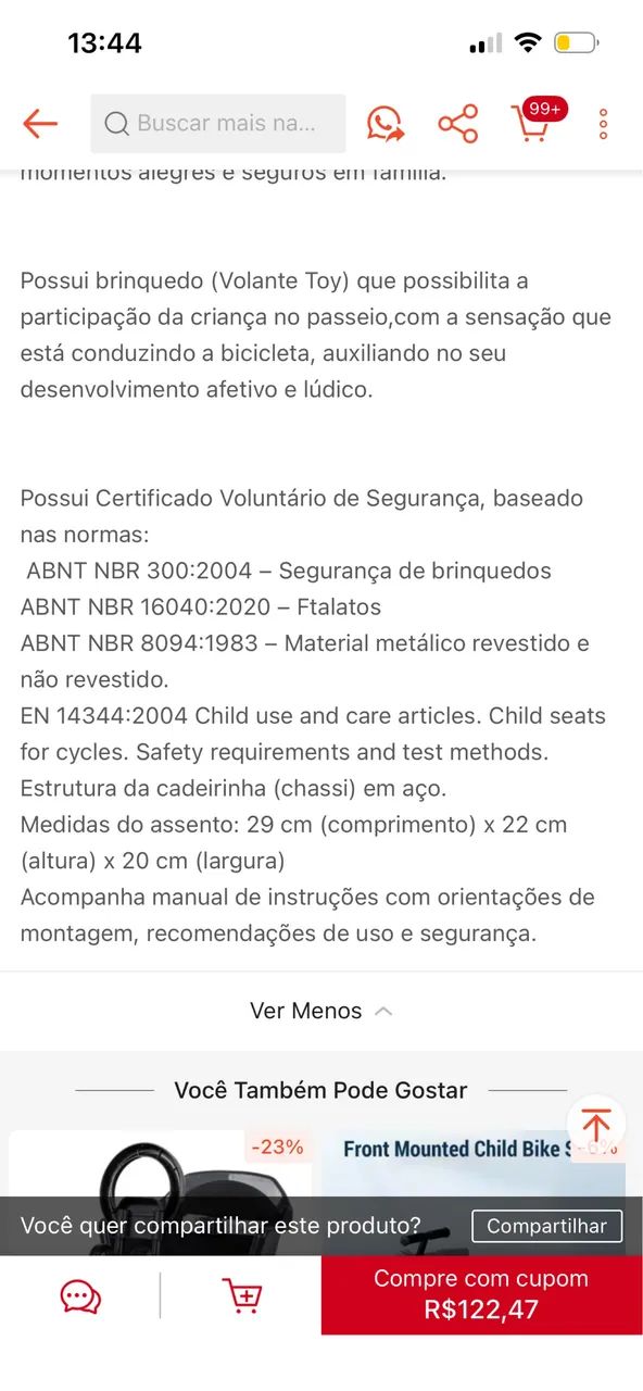 Cadeirinha de bicicleta - Foto 5