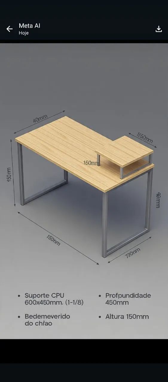 Fábrico,mesa para o seu computador.