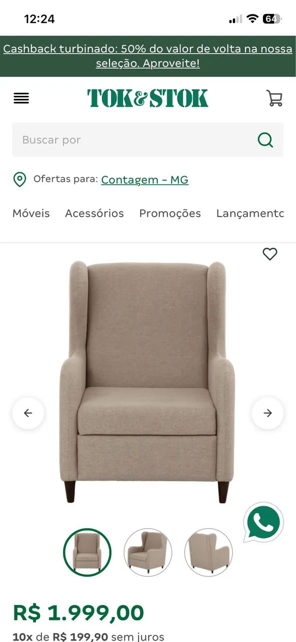 Poltrona Louis Toks&Stoks Alto Padrão.  - Foto 4