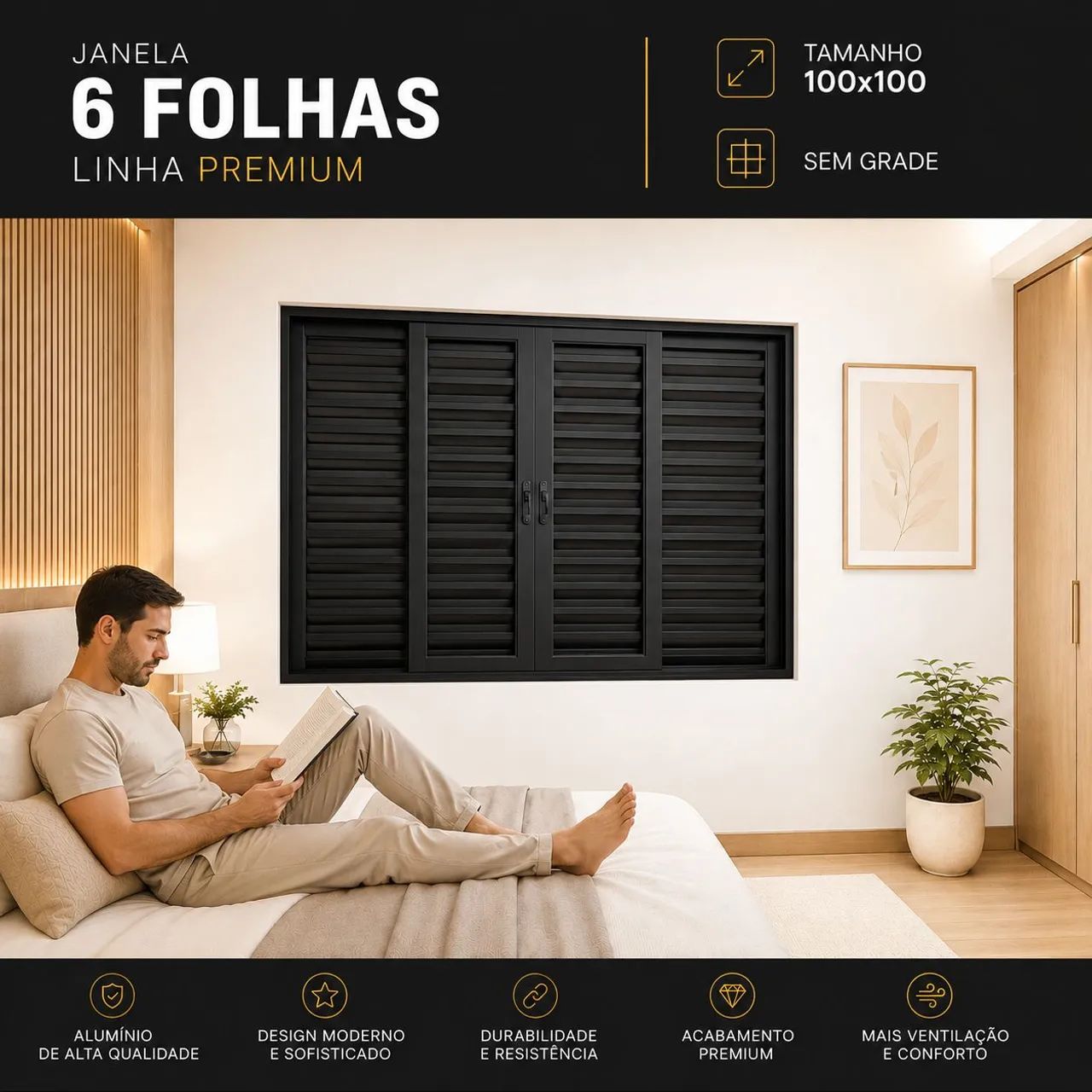 JANELA VENEZIANA 6 FOLHAS PREMIUM VEJA IMAGENS A SEGUIR COM PREÇOS E TAMANHOS - Foto 6