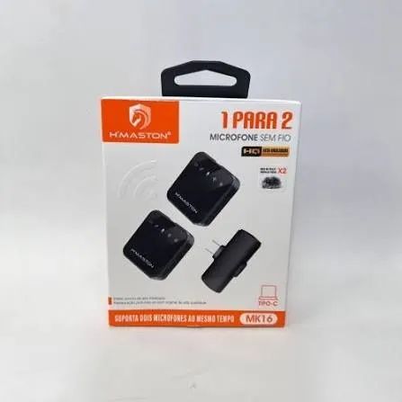 Microfone de Lapela H'MASTON Sem Fio 2 em 1 