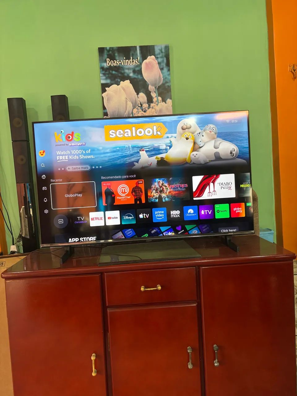SMARTV HISENSE 4K 43? novíssima completa com nota fiscal e cx - Foto 2