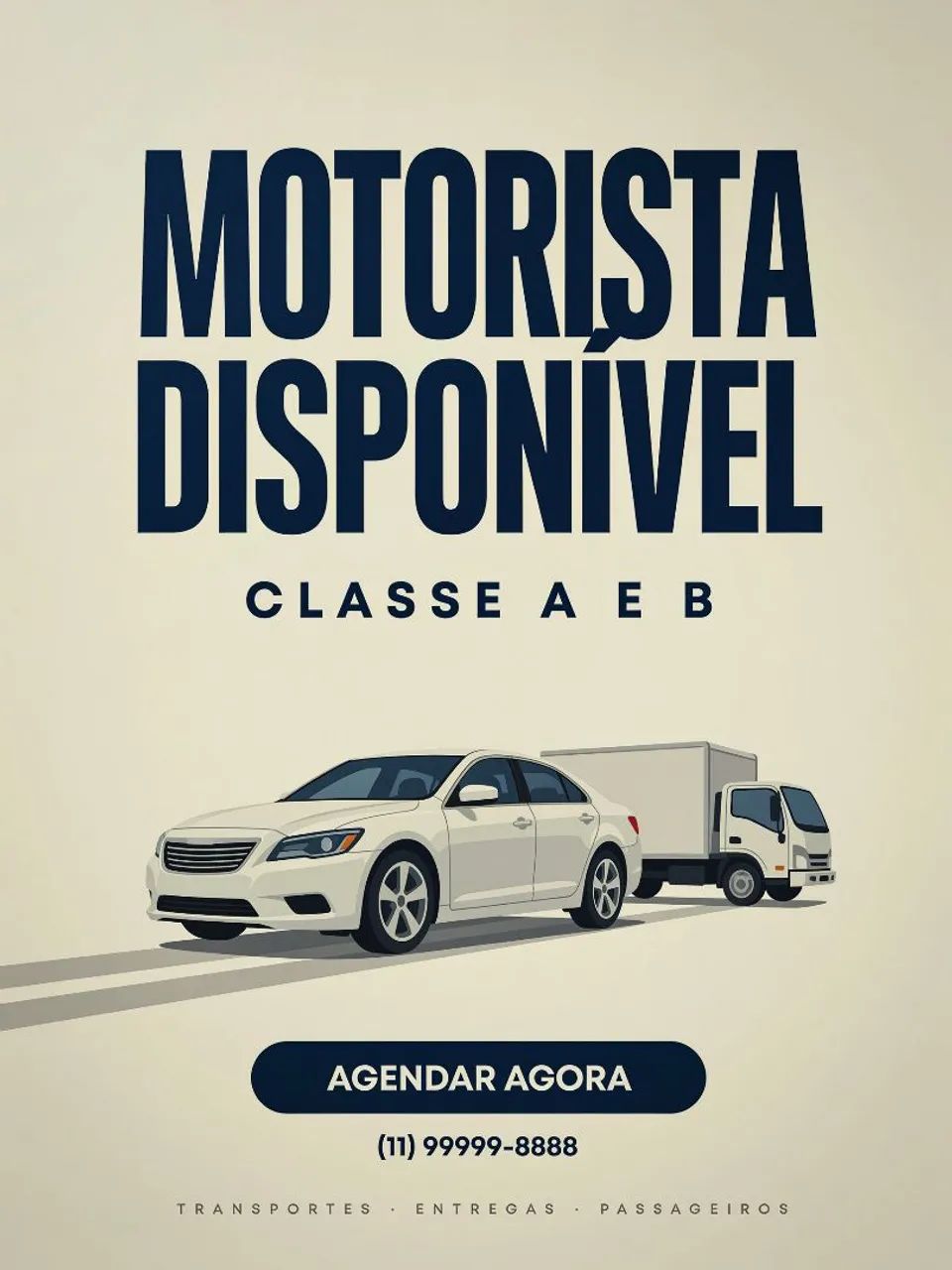 Motorista disponível para A e B 
