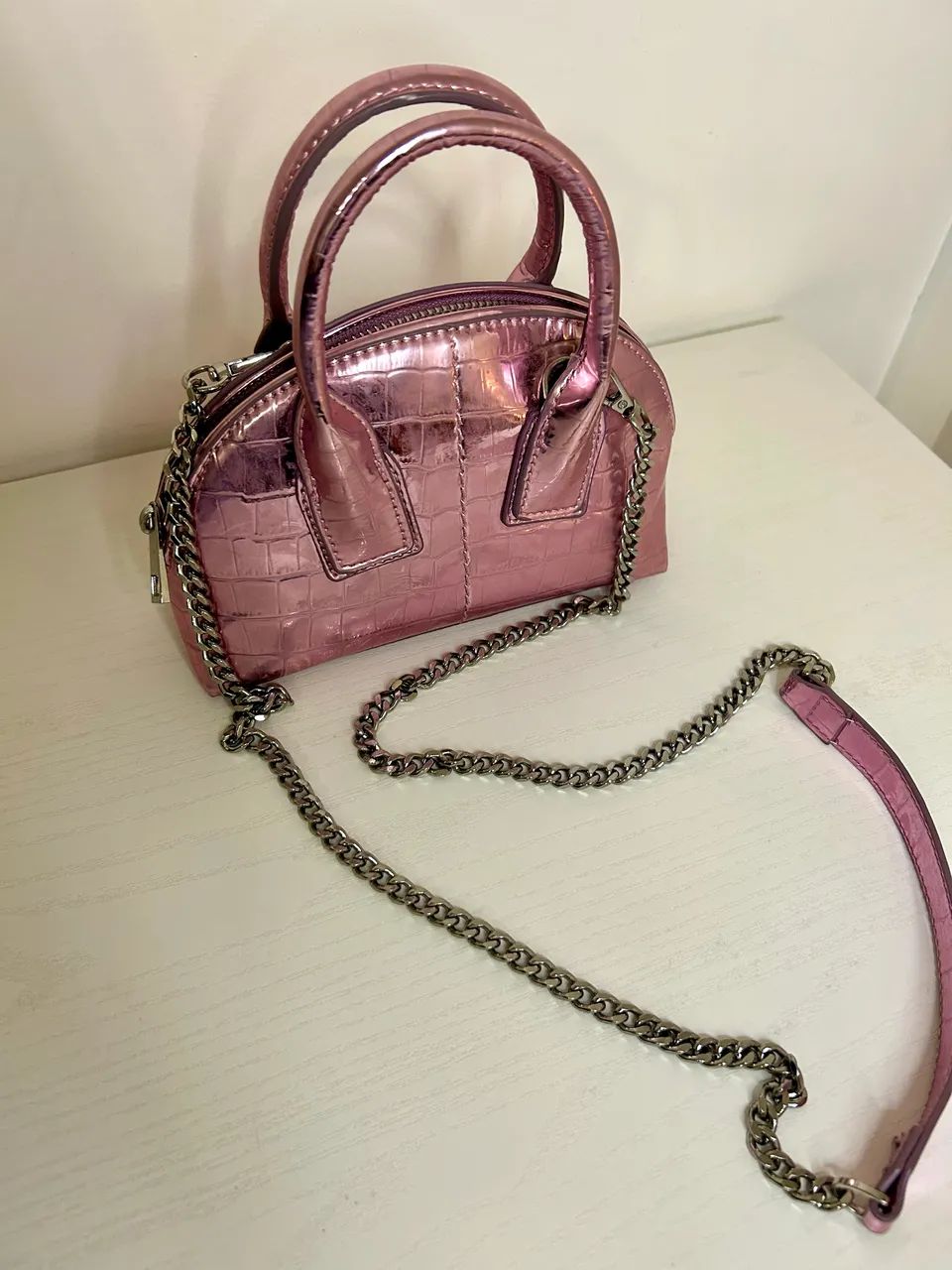 Bolsa Rosa Metálica  - Foto 2