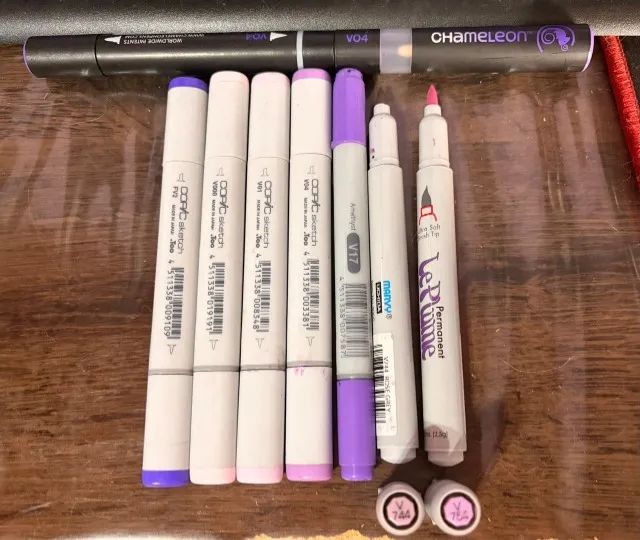KIT DE CANETAS COPIC - TONS DE ROXO (V)